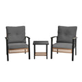 3 Piece Outdoor Patio Furniture Set, All-Weather Modern PE Wicker Rattan Bistro Set with 4" Cushions, Patio Chairs Set of 2, Easy to Assemble, Dark Grey